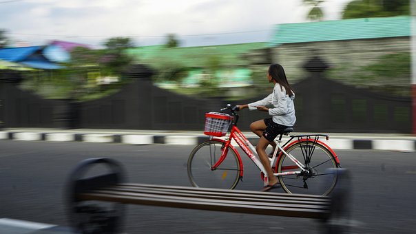 Sepeda, Gade, Panorering, Anak Anak
