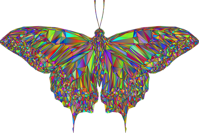 Fluture, Low Poly, Geometric, Poligoane