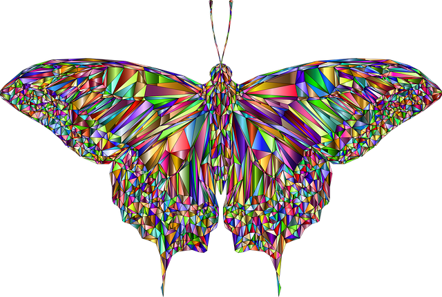 Fluture, Low Poly, Geometric, Poligoane