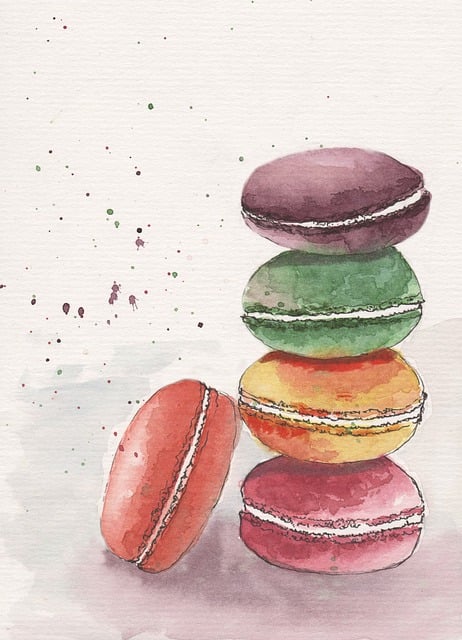 Free macarons dessert food illustration
