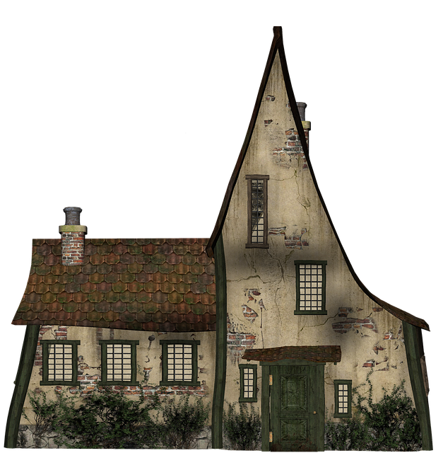 Free house old 3d rendering illustration