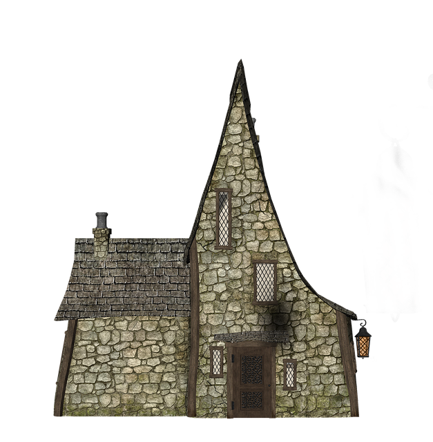 Free house old 3d rendering illustration