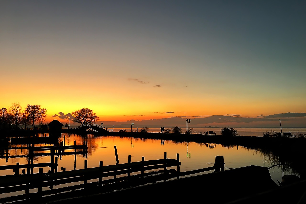 Sonnenuntergang, See, Abendstimmung