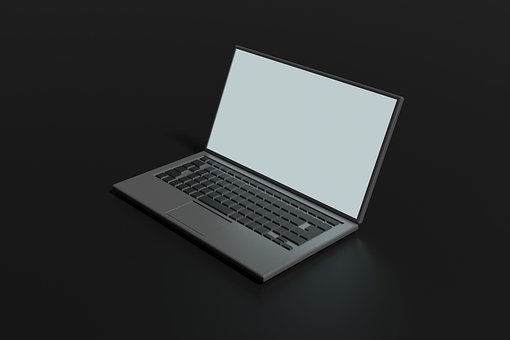 Bærbar, Computer, 3D Render, 3D-Model
