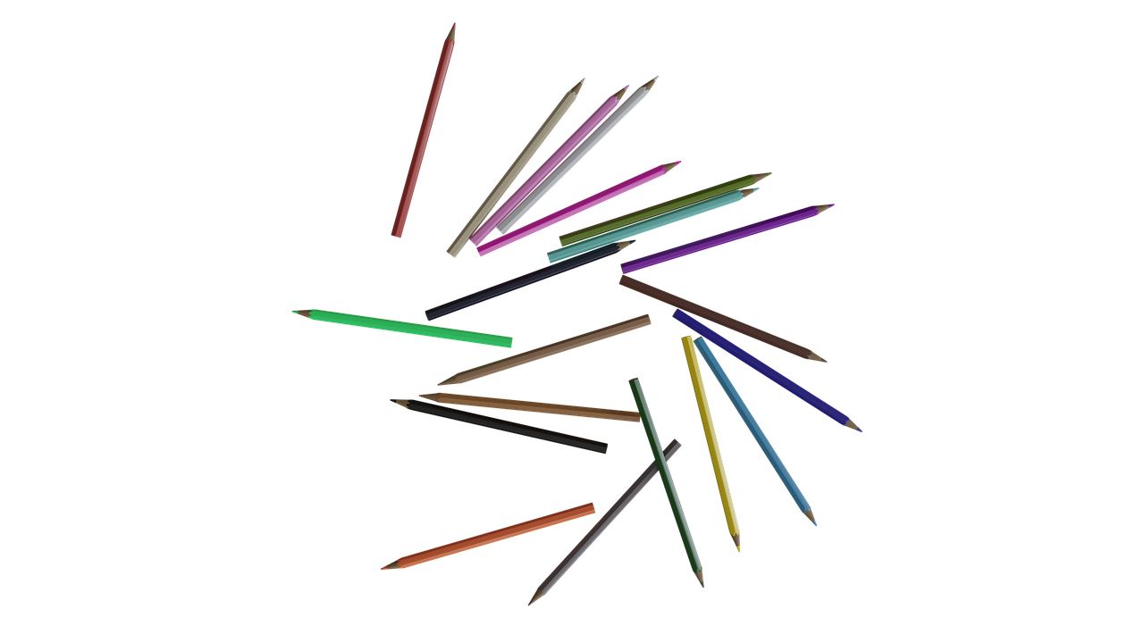 Free colored pencils supplies material illustration