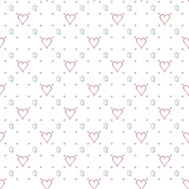 Free pattern stars hearts illustration