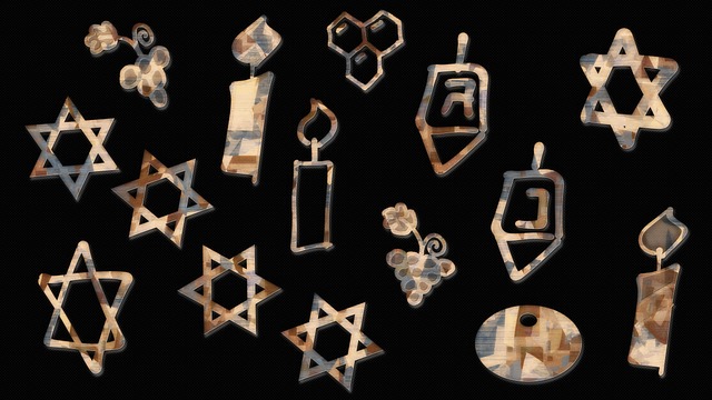 Free hanukkah candles magen david illustration