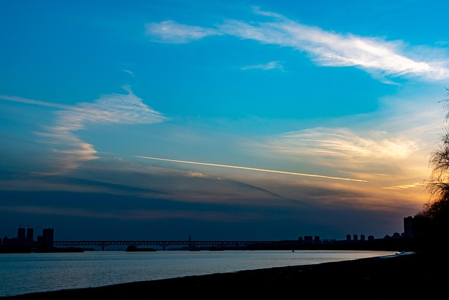 Nanjing, Río Yangtze, Crepúsculo
