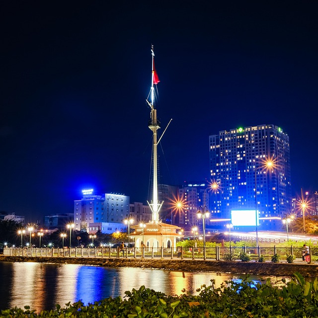 Vietnam, Nacht, Licht, Lucht, Landschap