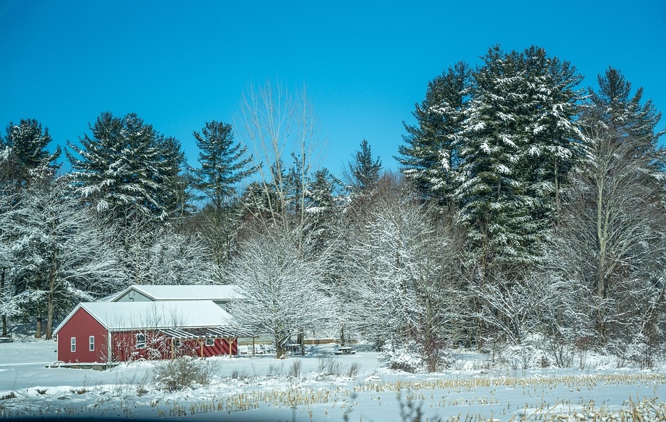 Winter Snow Red Barn - Free photo on Pixabay