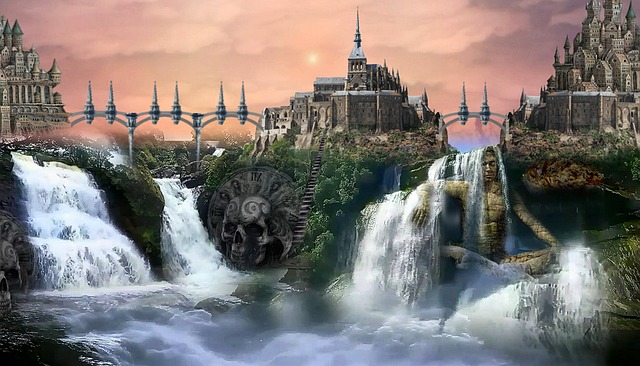 Download free HD stock image of Waterfall Stream Free waterfall stream river illustration