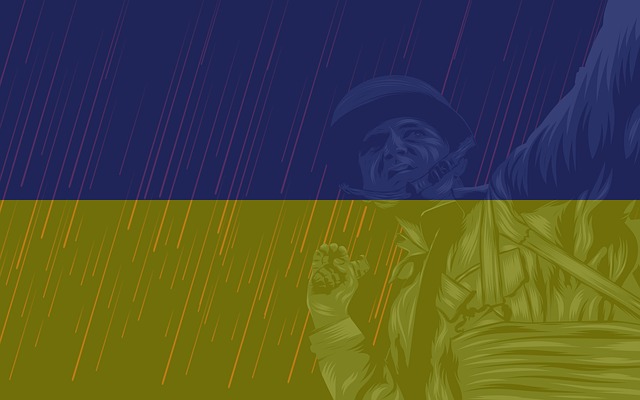 Free ukraine flag war illustration
