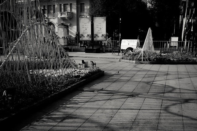 Stad, Reizen, Straat, Monochroom