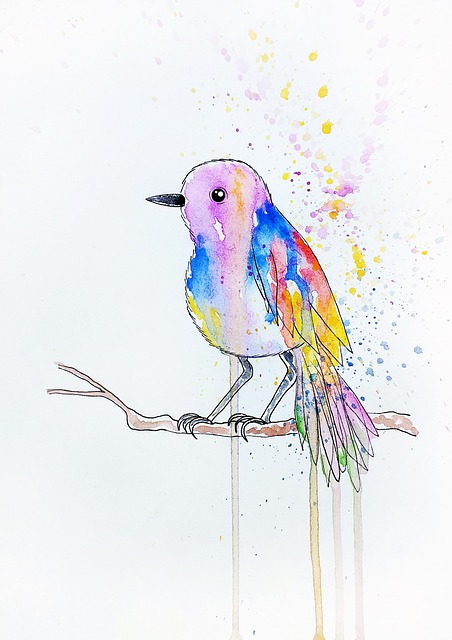 Free bird watercolor nature illustration
