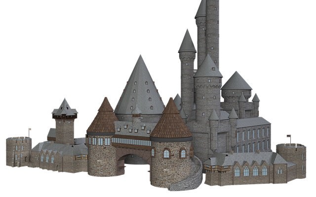 Free castle object render illustration
