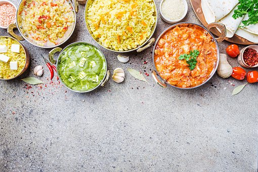 Indisch, Hähnchen, Küche, Curry, Reis