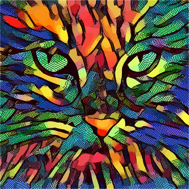 Free cat artwork colorful vector