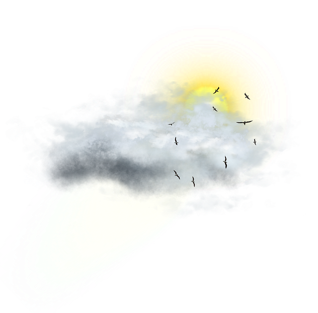 Free clouds sky birds illustration