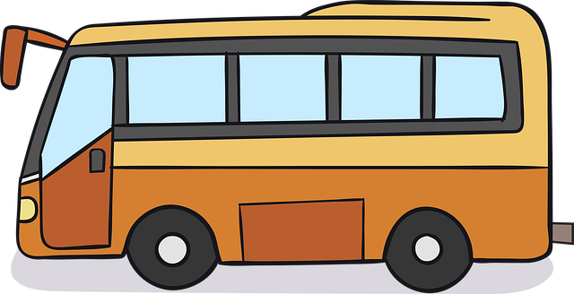 Free bus engine travel illustration