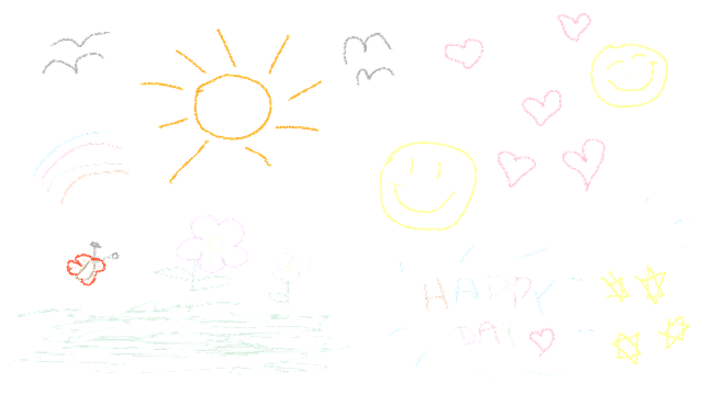 Dibujo, Sol, Contento, Naturaleza