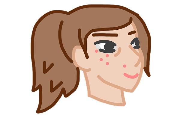 Free acne face girl illustration