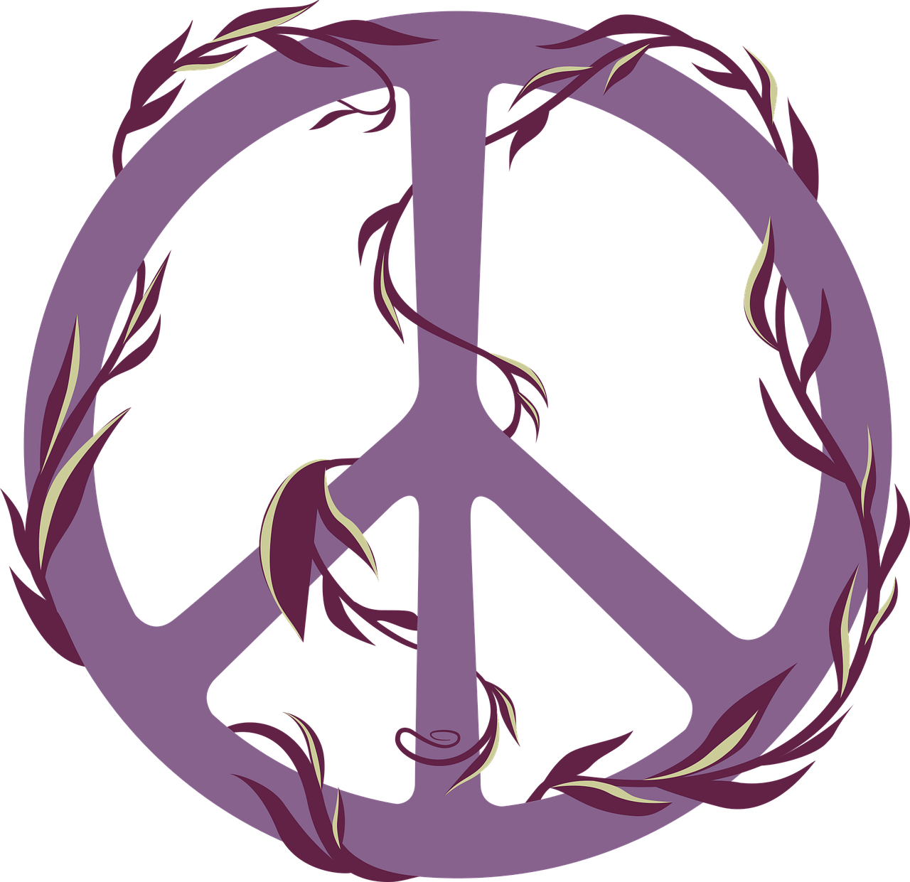 Free peace symbol leaves illustration