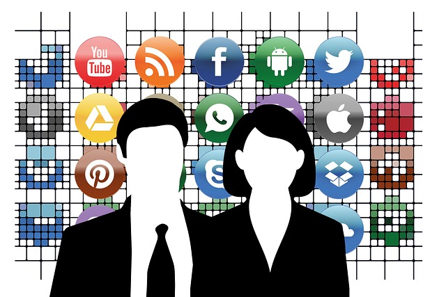 Free social media businessman businesswoman illustration