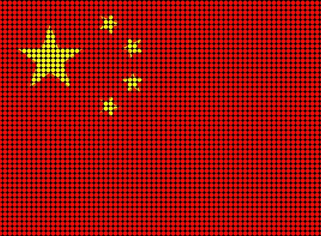 China, Chinesisch, Flagge, Sterne, Gelb