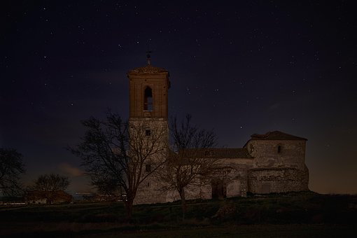 Nacht, Kirche, Ruinen, Architektur
