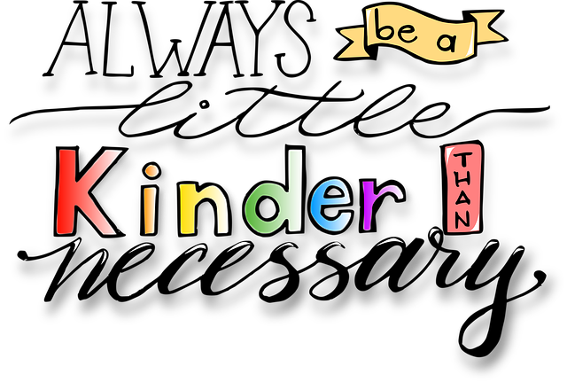 Free kindness lettering colourful illustration