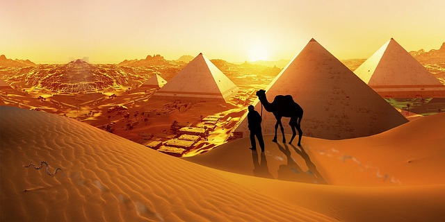 Free pyramids giza egypt illustration