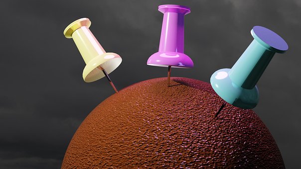 Free Push Pins 3D Mockup illustration and picture