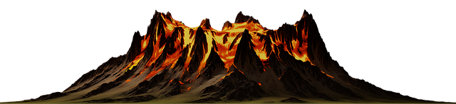 Free volcano lava eruption illustration