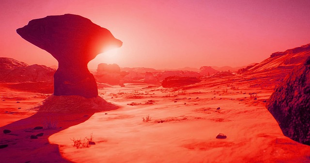 Free mountains mars red planet illustration