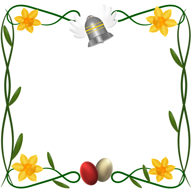 Download free HD stock image of Easter Framework Free easter framework daffodil illustration