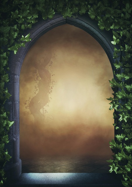 Free ivy window frame illustration