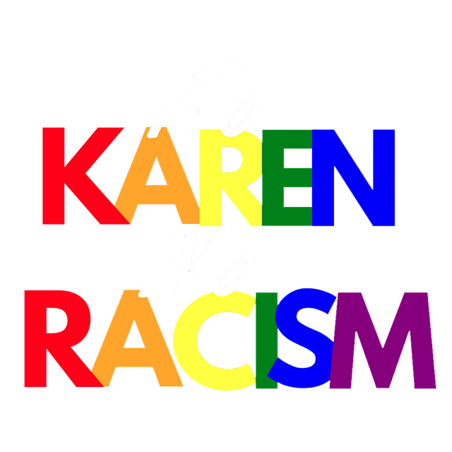 Free no karen no racism typography cutout illustration