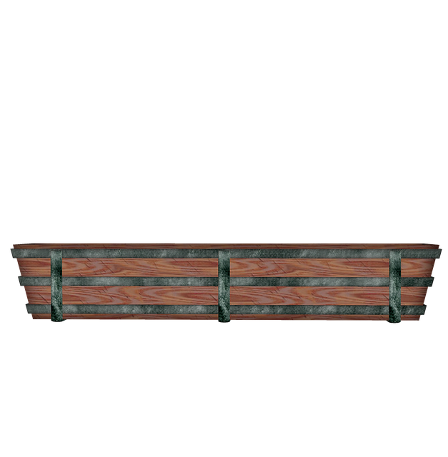 Free flower pot wooden 3d rendering illustration