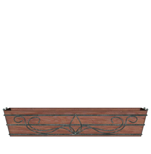 Free flower pot wooden 3d rendering illustration