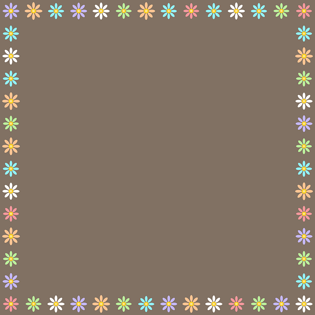 Free floral frame flowers background illustration