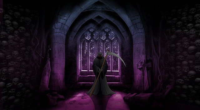 Free grim reaper halloween creepy illustration