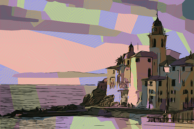 Free castle sea architecture vector