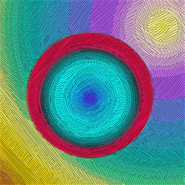 Free circle rainbow abstract vector