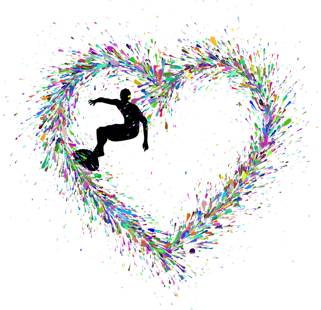 Download free HD stock image of Surfing Wave Free surfing wave heart vector