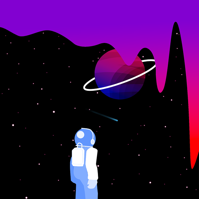 Free astronaut space planet illustration