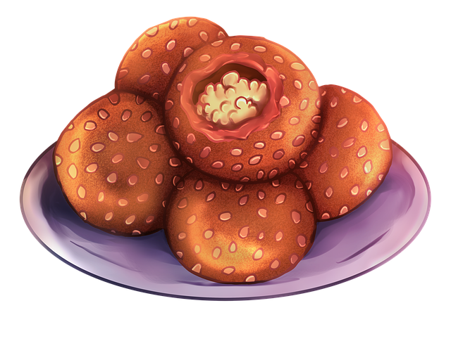 Free onde onde jian dui sesame ball illustration
