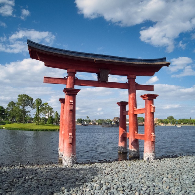 Port, Vand, Torii, Japansk, Japan