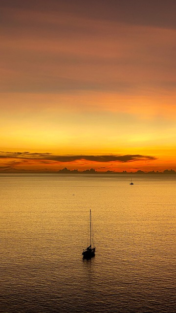 Free Boat Sunset photo and picture