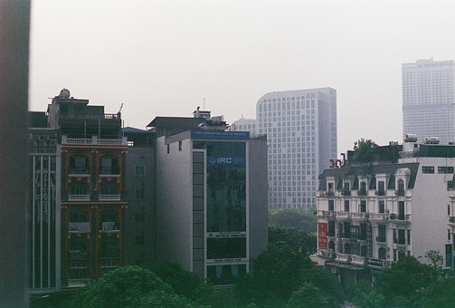 Ciudad, Hanoi, Tarde, Vietnam, Urbano