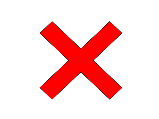 Free cross red rejection illustration